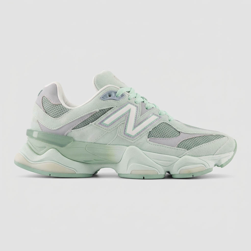 New Balance 9060 | Couro Legítimo — VERDE MENTA